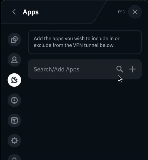 Searching by App process gif