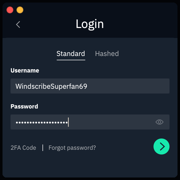 App Log in Screen