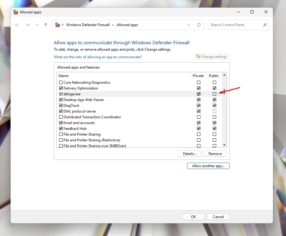 Torrent app example in the list