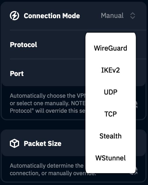 Protocol Options