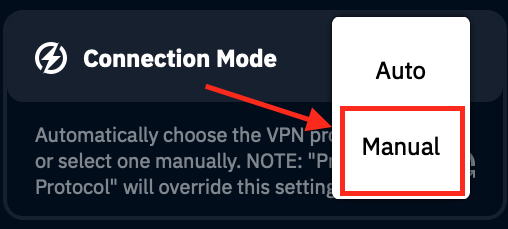 Manual Connection Mode
