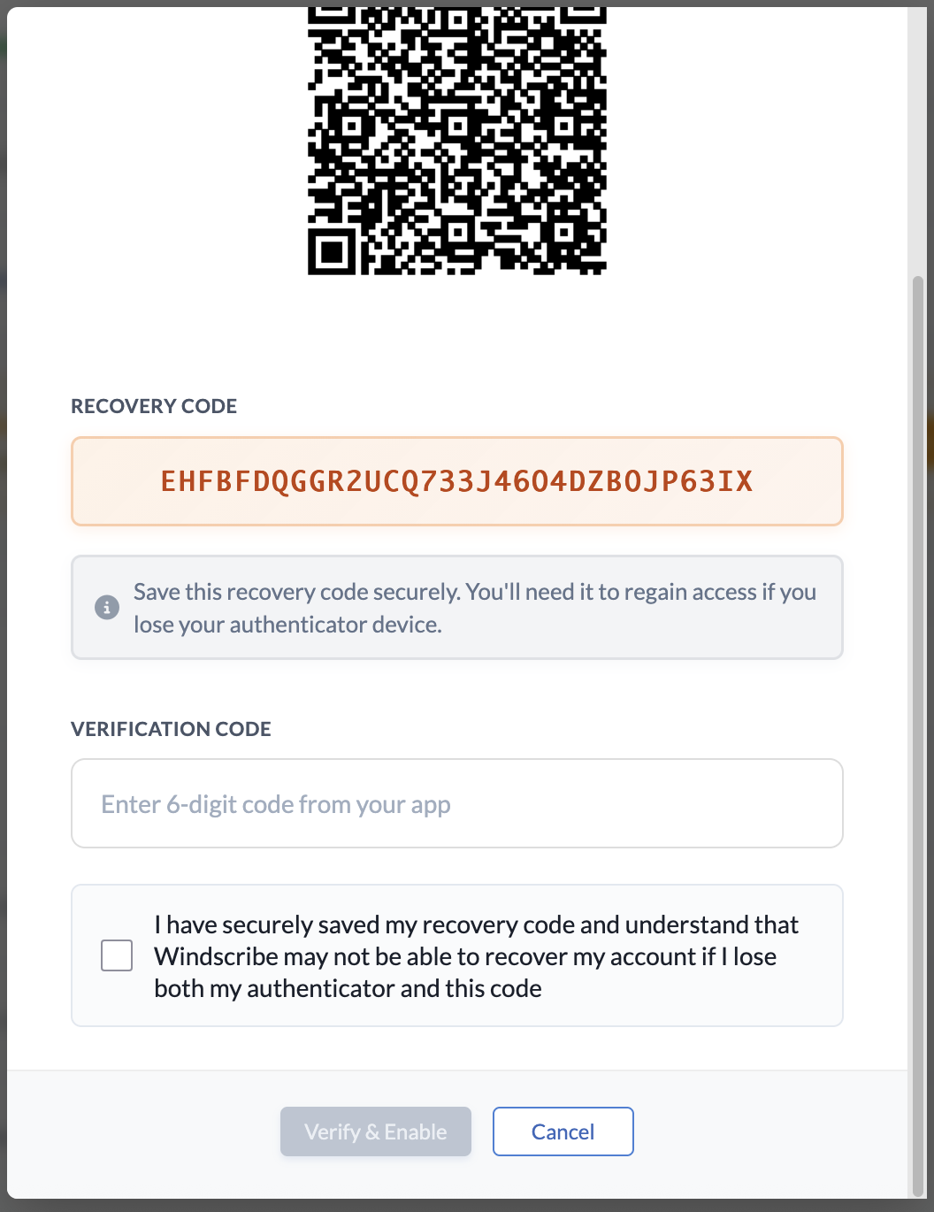 QR code and Recovery