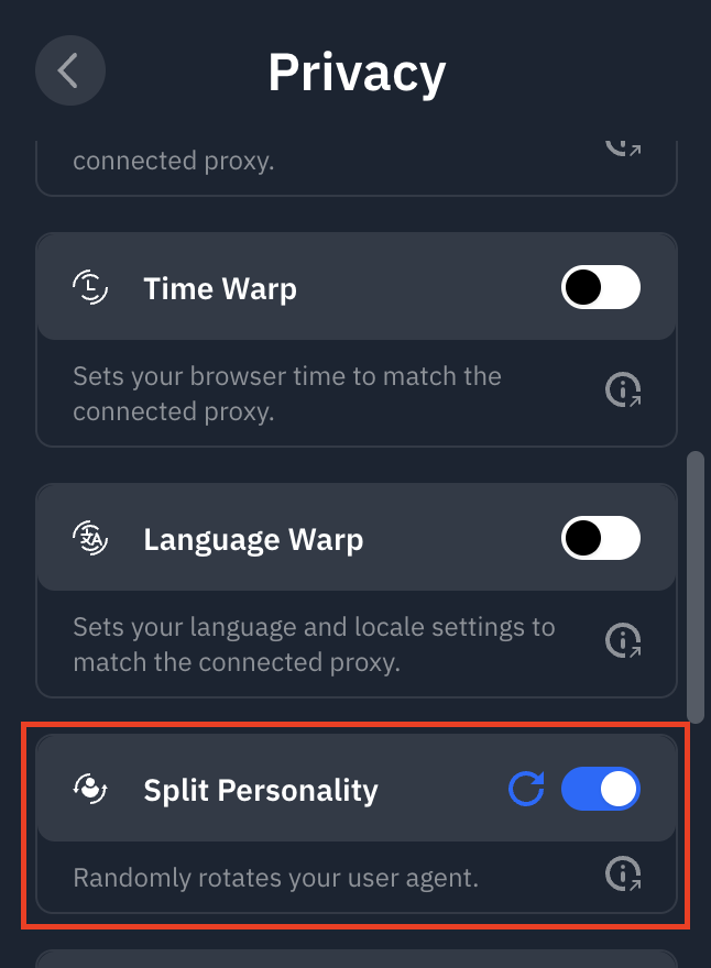 Split Personality Setting