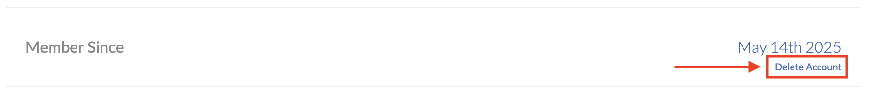 Delete Account button