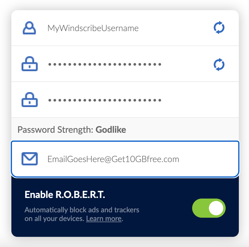 Signup box