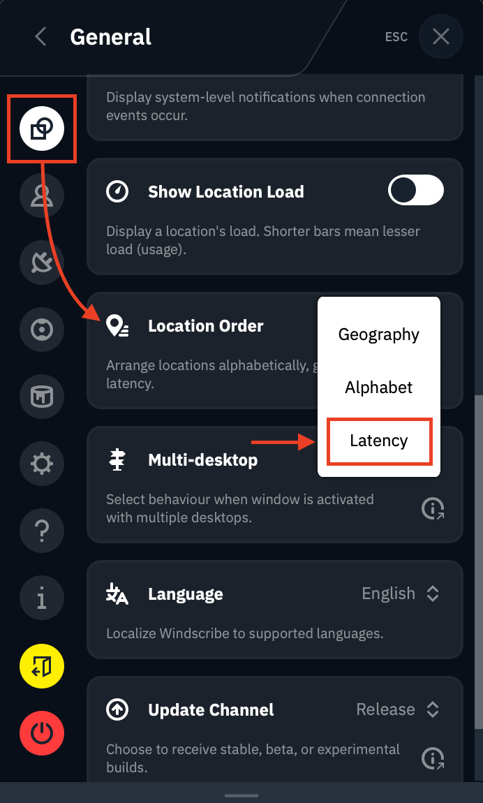 Sort Locations By Latency