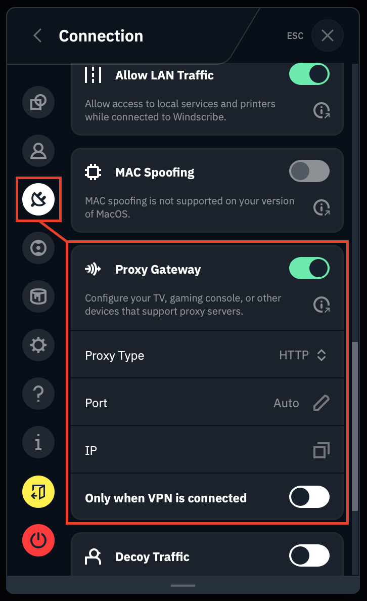 Proxy Gateway Options