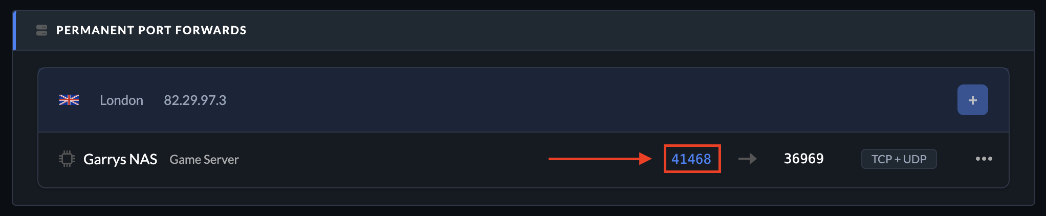 Completed Port Forward