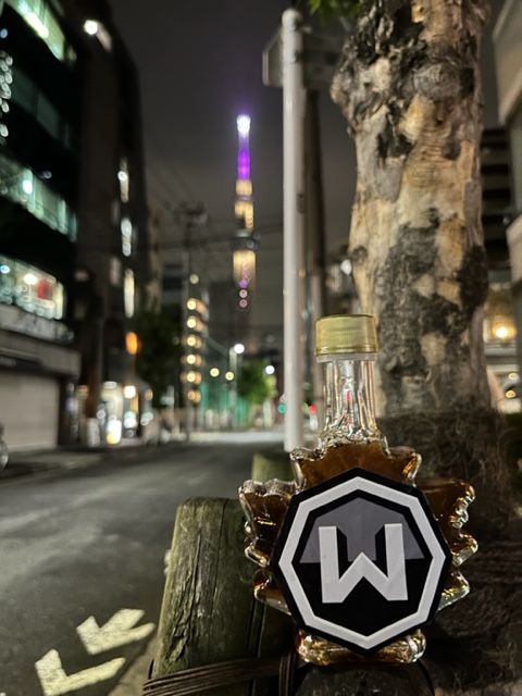 Windscribe's Maple Syrup with the Asakusa Sky Tree seen in the distance