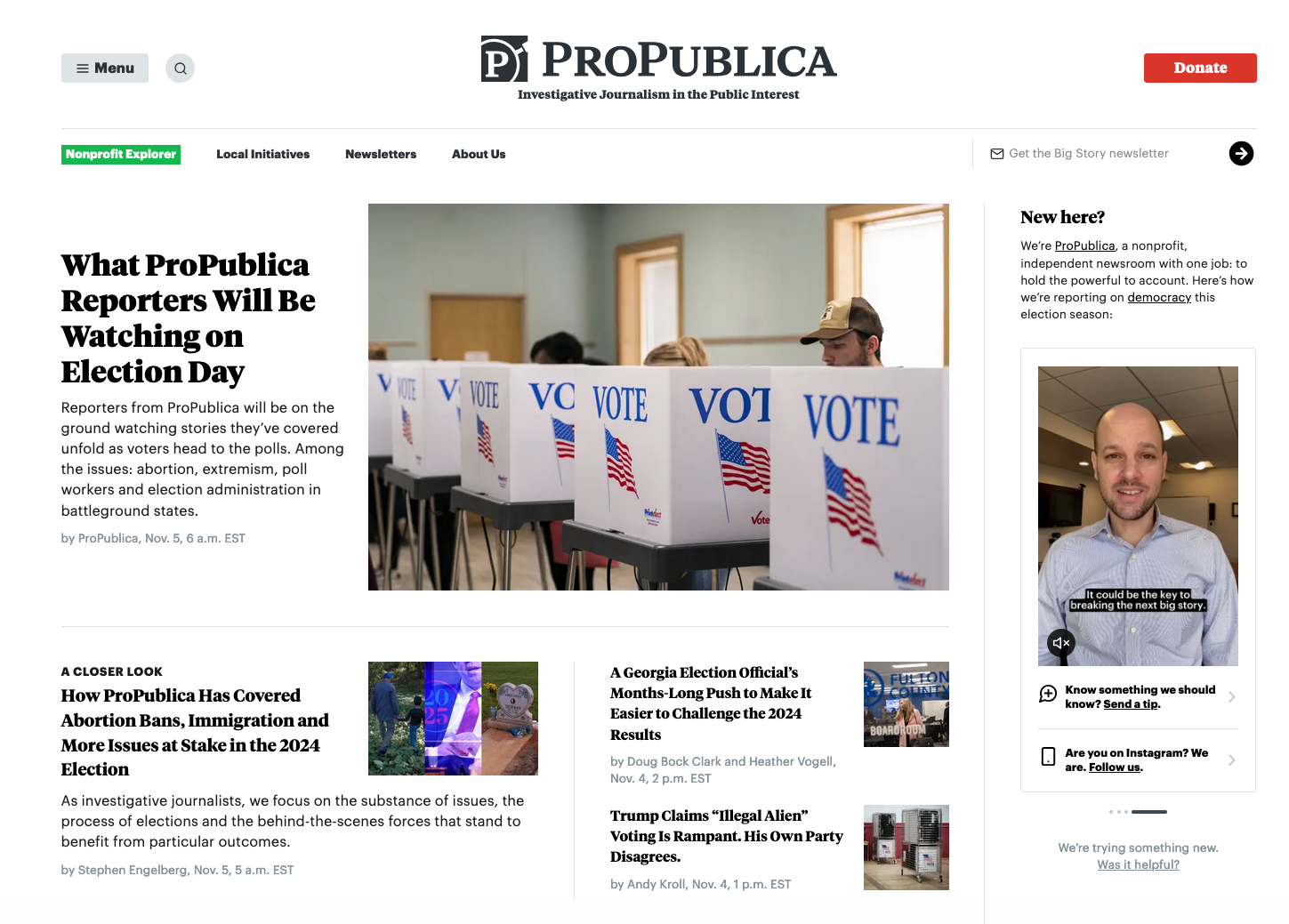 propublica onion site screenshot