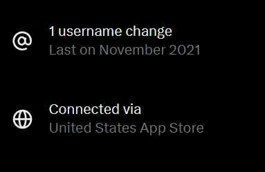 X Account Location data showing it is connected via the United States App Store