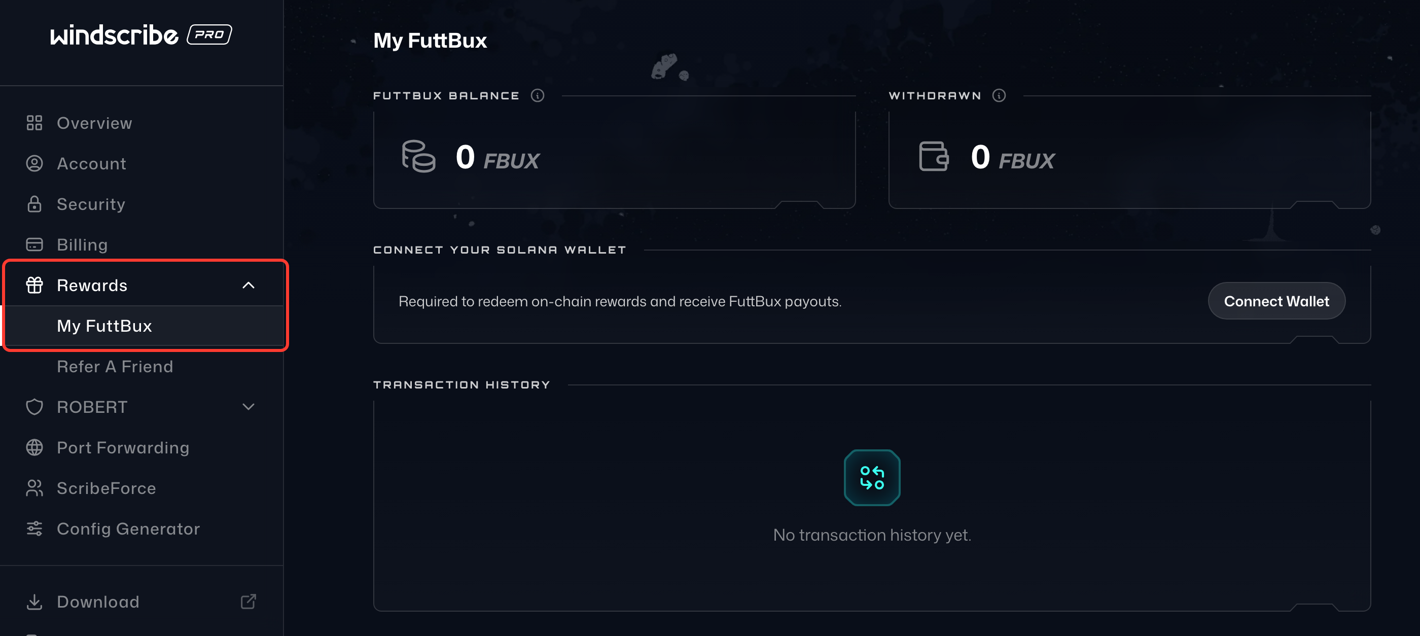علامة التبويب FuttBux الخاصة بي في حسابي