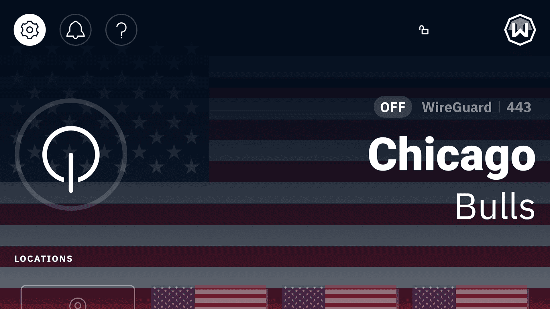 Windscribe location screen on a TCL TV while disconnected, with the public IP address redacted